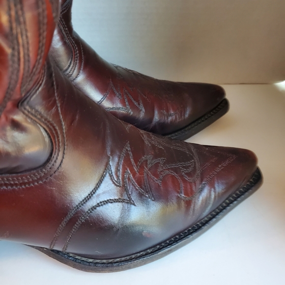 TEXAS WESTERN COWBOY BOOTS BROWN USA SIZE 9EE M-70 - Picture 4 of 16